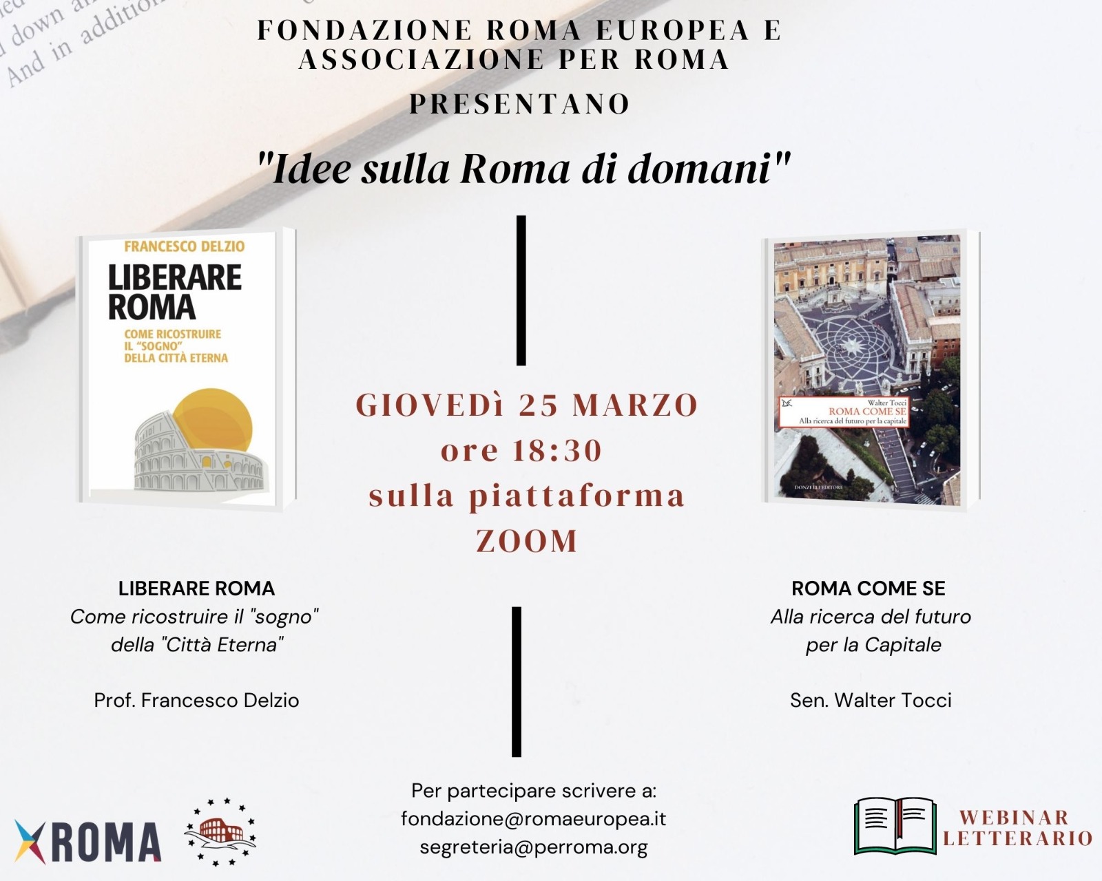 Webinar Letterario – Idee sulla Roma di Domani