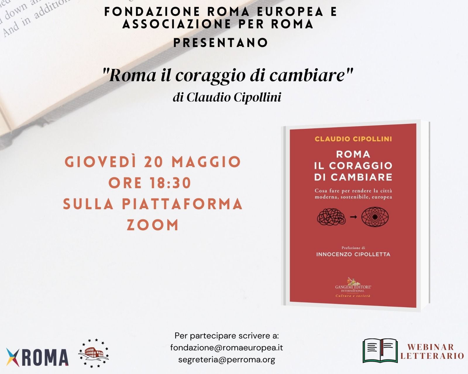 Webinar Letterario – Roma, il coraggio di cambiare