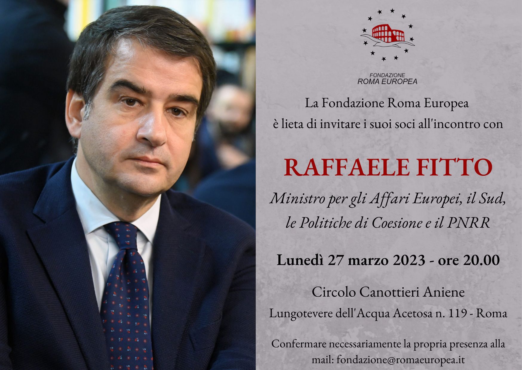 Roma Europea incontra Raffaele Fitto